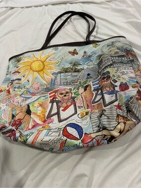 One of a kind Jane Elissa original. Hand-made in the USA.Beach-Print Tote